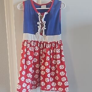 Boutique style girls baseball dress